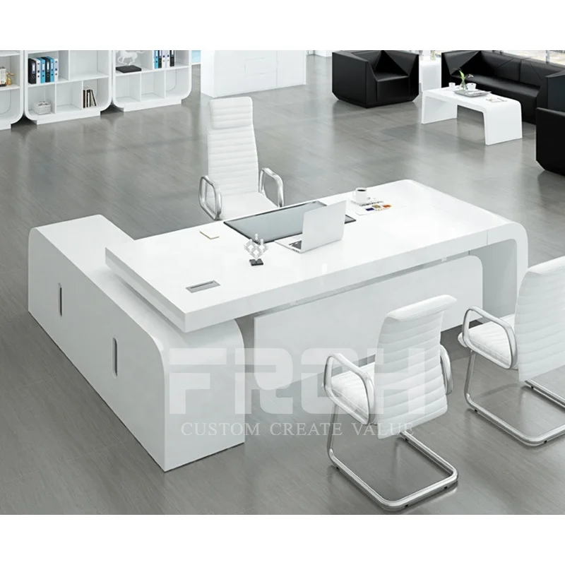 Luxury Modern L Shape Ceo Boss Desk Office Furniture Table Set Manger Executive Office Desk