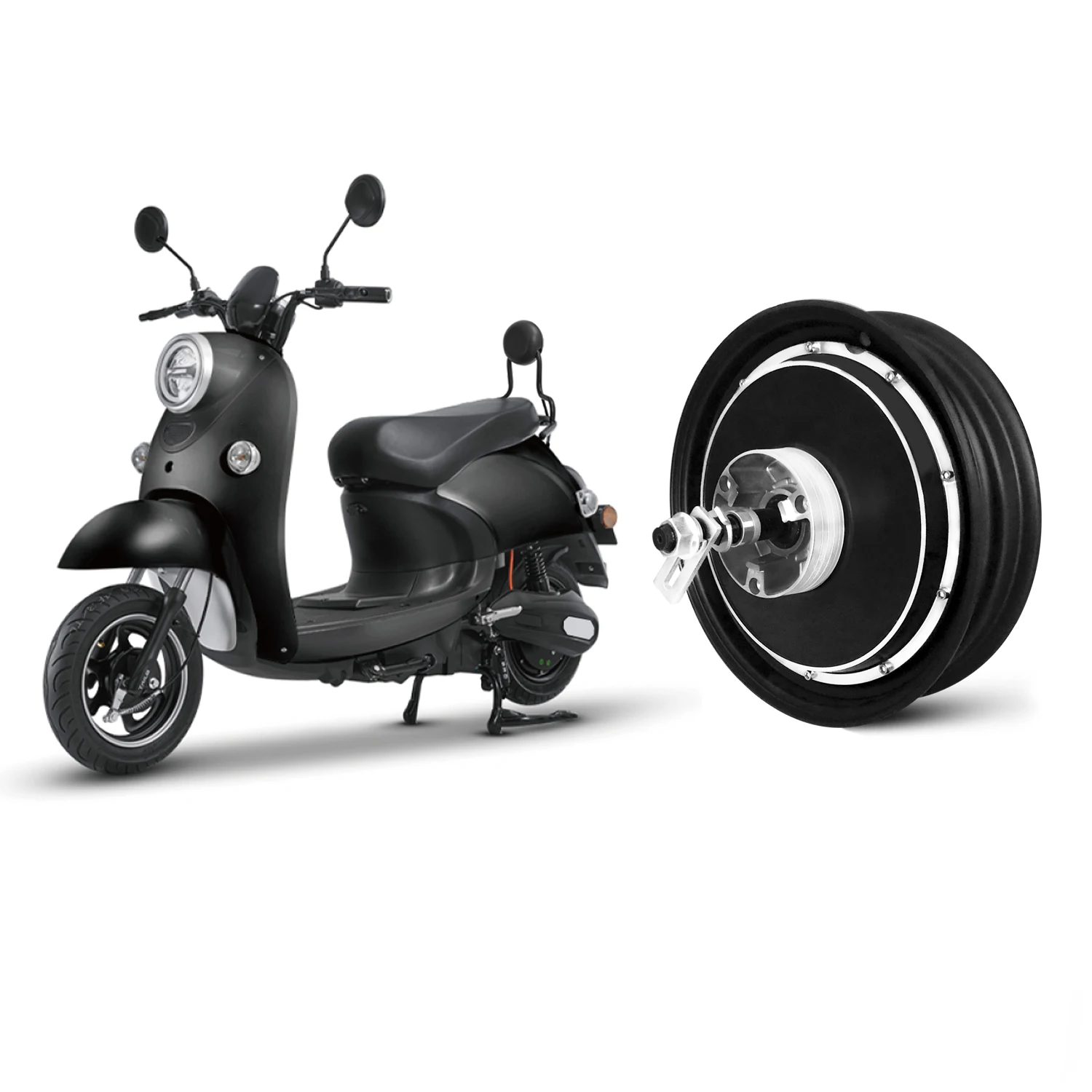 single shaft 10 inch 12 inch brushless dc 10000w 15kw wheel hub motor