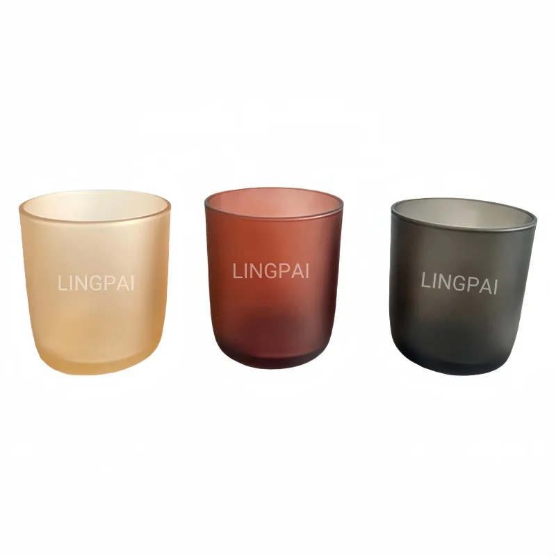Mini Large 8oz 10oz 12oz 14oz 15oz Amber Black Frost Matte Transparent Gloss Reusable Empty Glass Candle Can