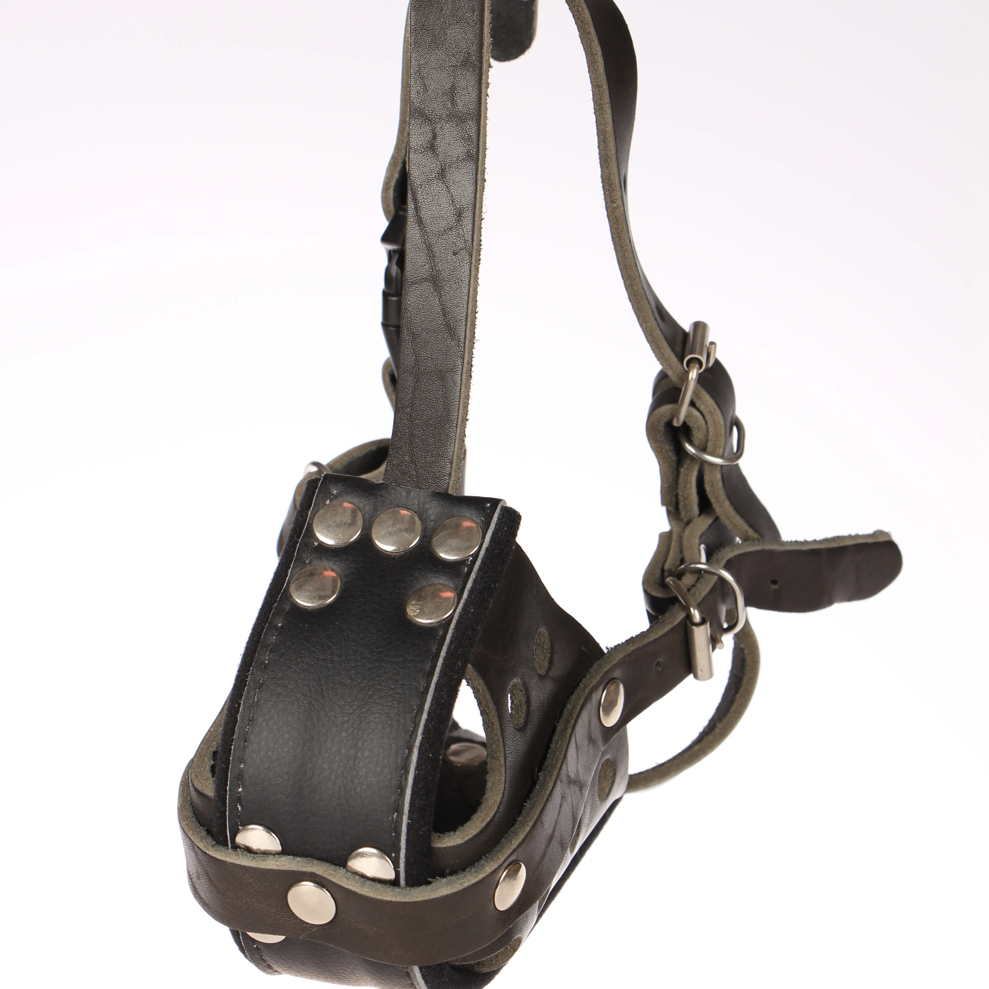 
Unique Design Hot Sale Impact Alleviating Adjustable Leather Dog Muzzle 