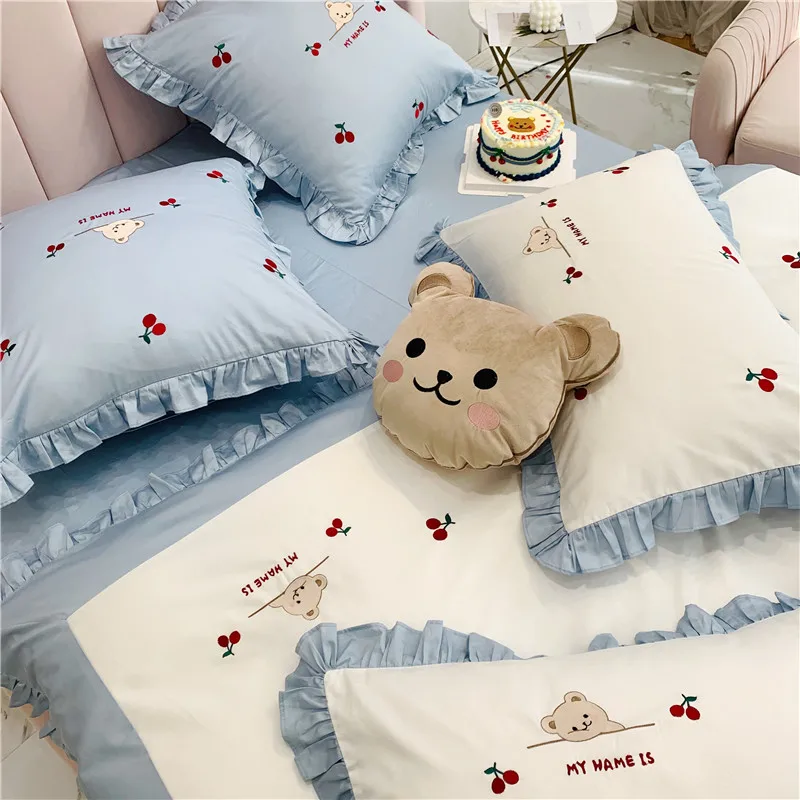New Arrival 300Tc 5 Star 4 Piece Cartoon Soft Durable Cotton Bed Sheet Bedding Set