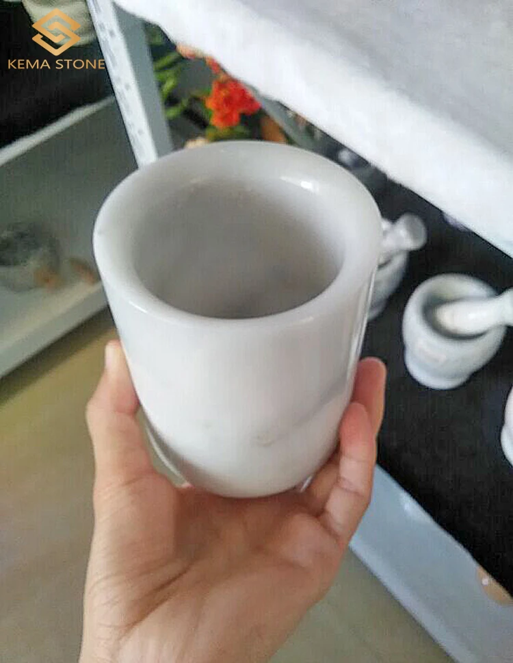 Natural Stone White Marble Candle Holder for Home Decoration