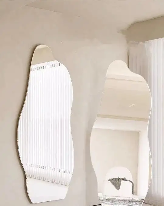 Asymmetrical Wall Mirror Design Handmade Decorative Aesthetic Wall Hanging Irregular full floor length Mirror for home decor