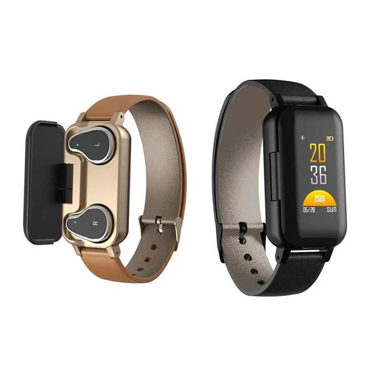 hot selling 2 in 1 smart watch with blue tooth earphones, 2020 electronic gadgets smart watch bt earphone