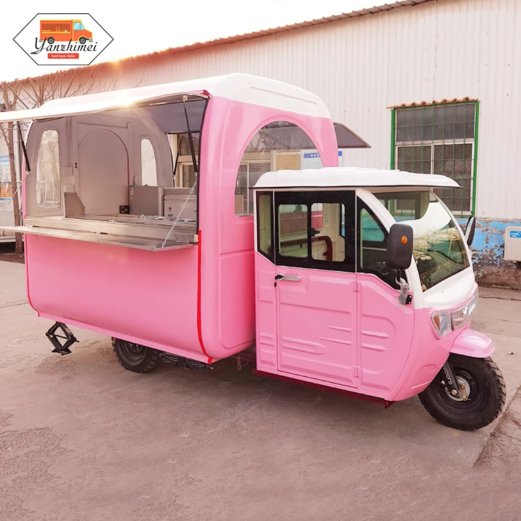 Customized Pizza Juice Coffee Bike Fast Food Vending Electric Tricycle Food Cart Tricycle Food Truck For Sale Europe