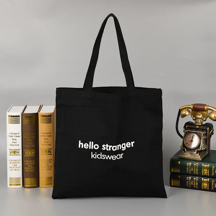 Canvas Shoulder Bag Reusable Canvas Tote Bag with Custom Printed Logo Large Organic Cotton Canvas Grocery Tote Shopping Bag