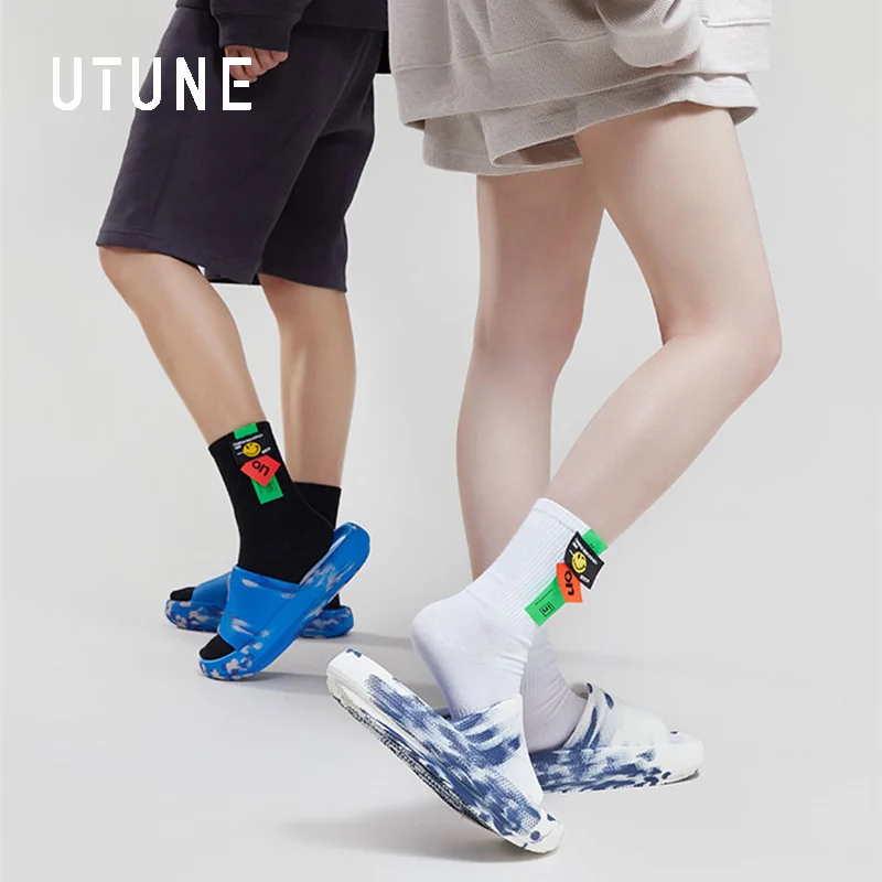 UTUNE Summer Women Sandals Slides Men Outdoor Slippers Soft Non-slip Couple EVA Rubber Sandals Beach Shoes