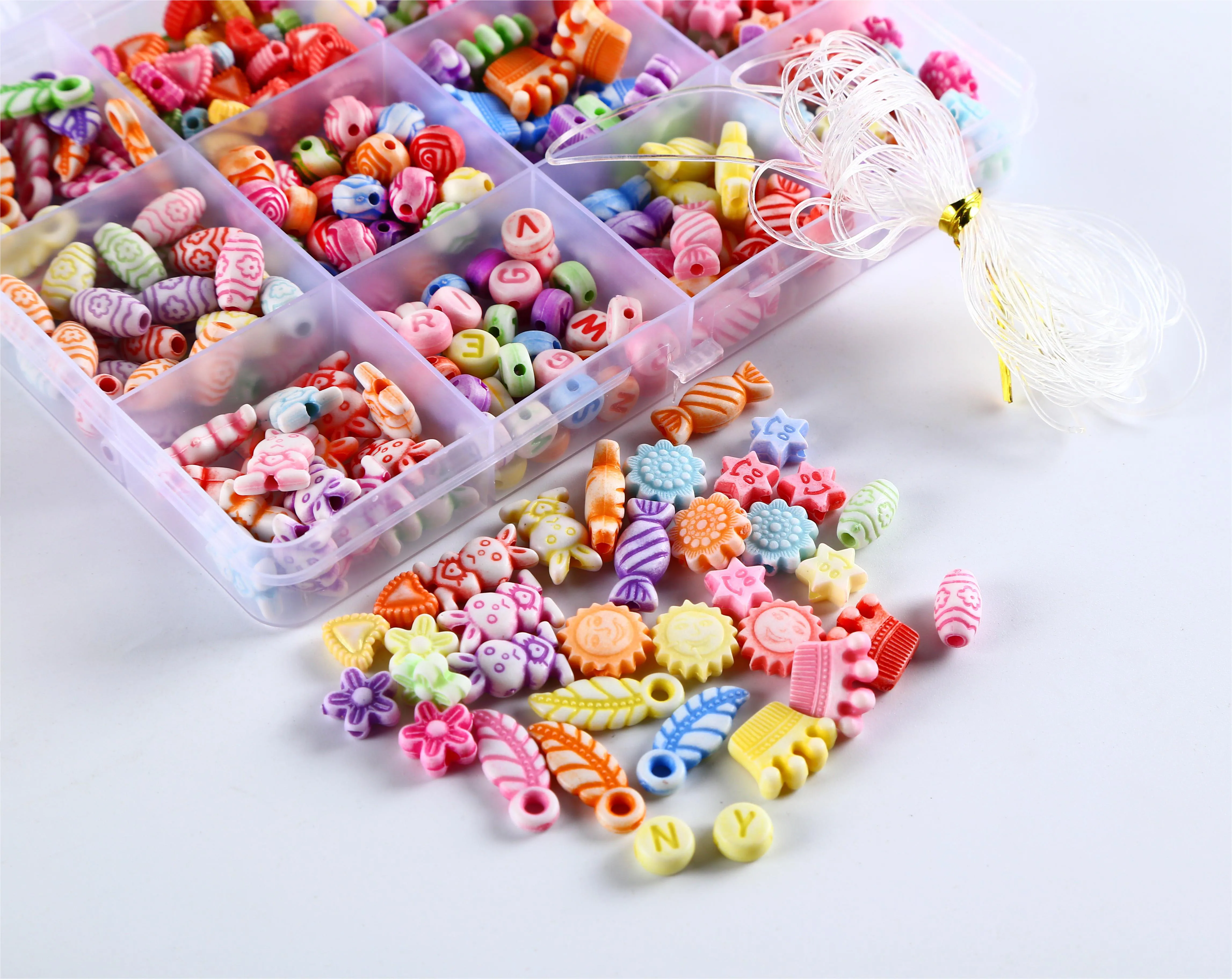 Wholesale Girls Diy Educational Toys Fashion Beaded Bracelet Beads Kits Loose Beads For Bracelet Making