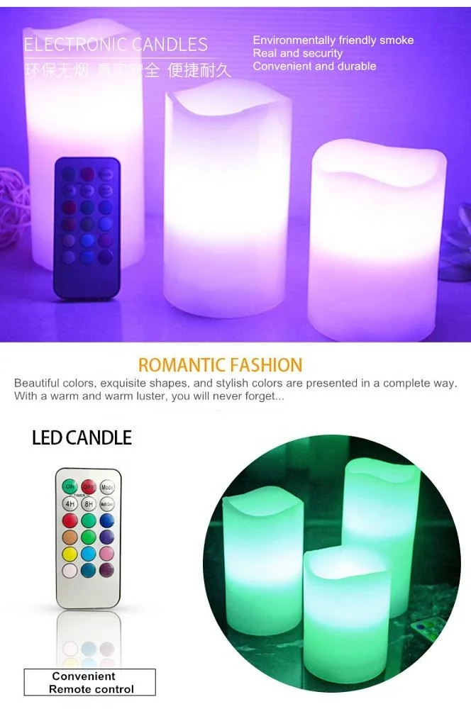 12Colors Remote Control LED Electronic Candle Lamp Romantic Wedding Birthday Creative Light Christmas Decoration Candle Light