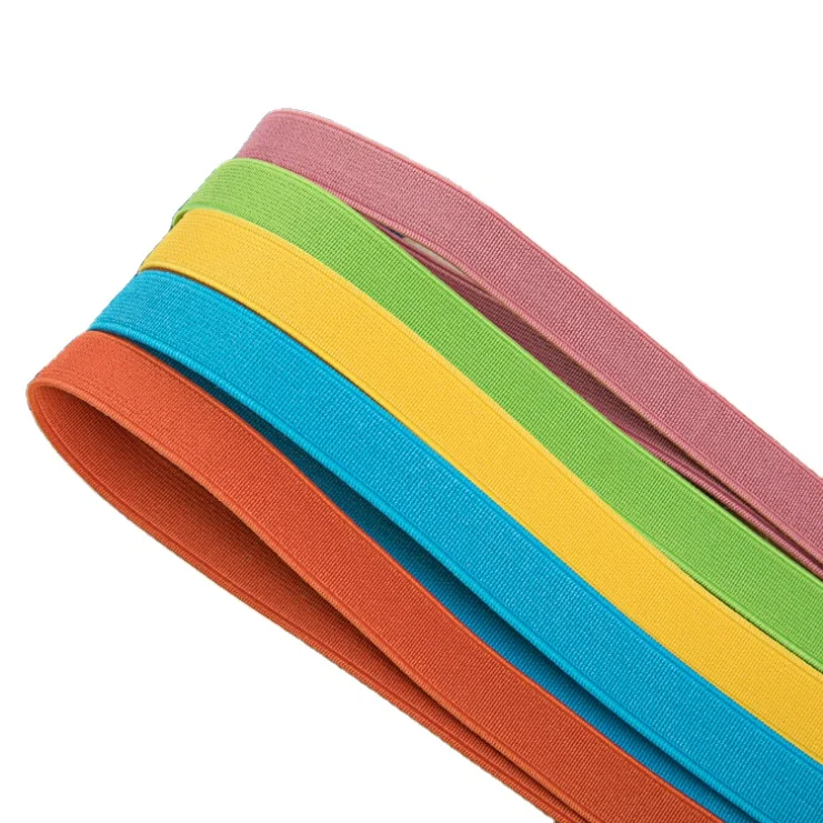 1.5cm 2cm 2.5cm 3CM high-quality environmental protection color latex elastic tape  for shoes and clothing straps