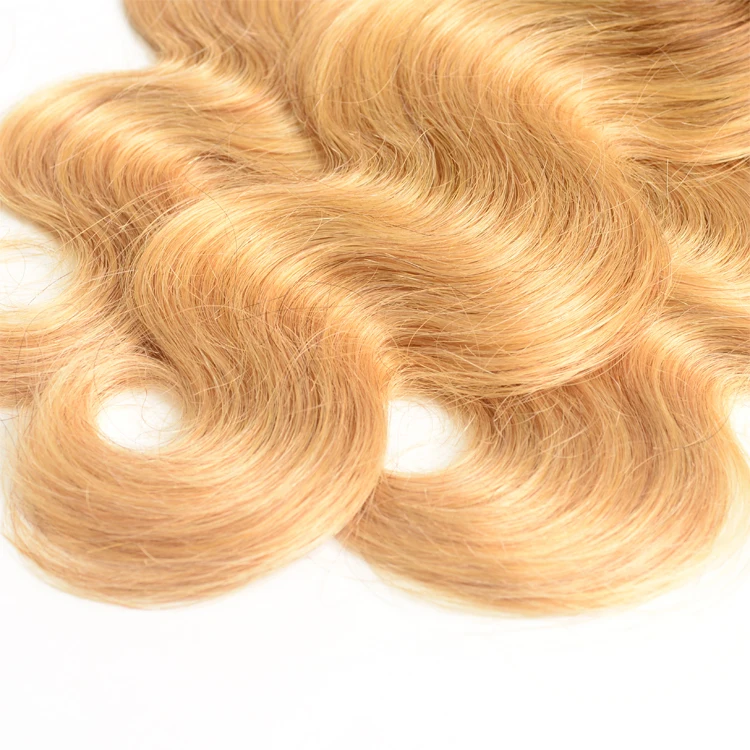 Brazilian hair weaving  cuticle Aligned 1b 4 27 ombre 3 tone color virgin human hair body wave