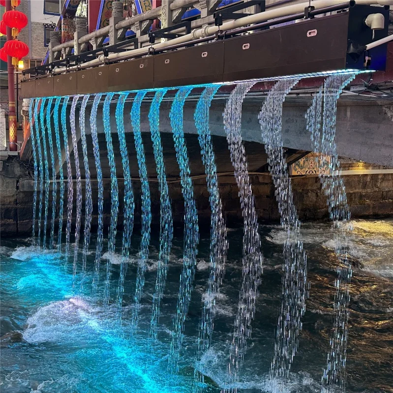 Modern luxurious fountain wall digital water rain curtain used indoor and outdoor