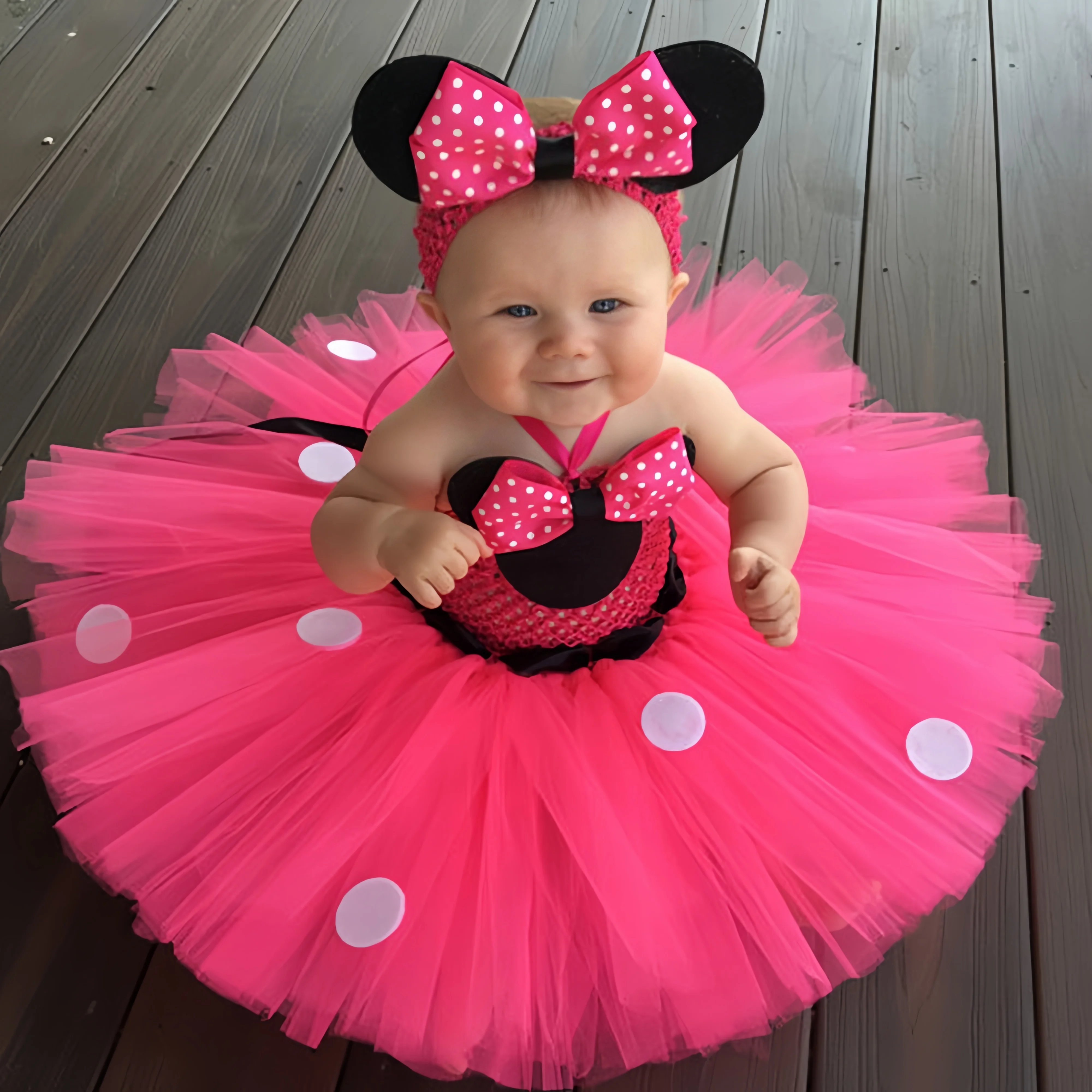 New Style Carton Baby Birthday Dress 1-3 Years Infants Clothes Dress Romper Tutu Skirts 2pcs Baby Girl 1 Year Birthday Dresses
