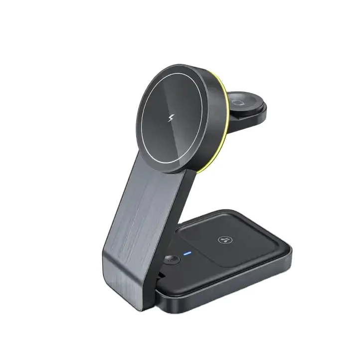 3 In 1 Foldable Magnetic Wireless Charger For Airpods iWatch Iphone 15 pro 14pro max 12 Phones