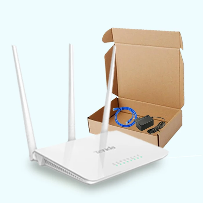 Tenda F3 85% Новые 300 Мбит/с 5dbi роутеры с блоком питания сетевой кабель в английском программном обеспечении WIFI роутер