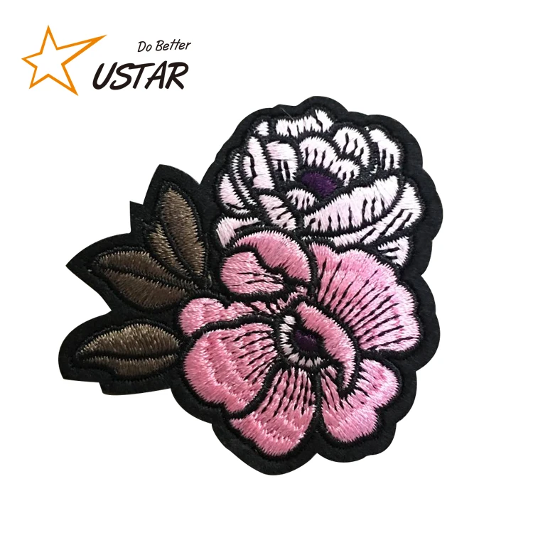 Rose Flower Patches Custom Embroidered Fabric Iron-on/Sew-on Patch Badges, Clothes Dress  Hat Jeans DIY Craft Applique Patches