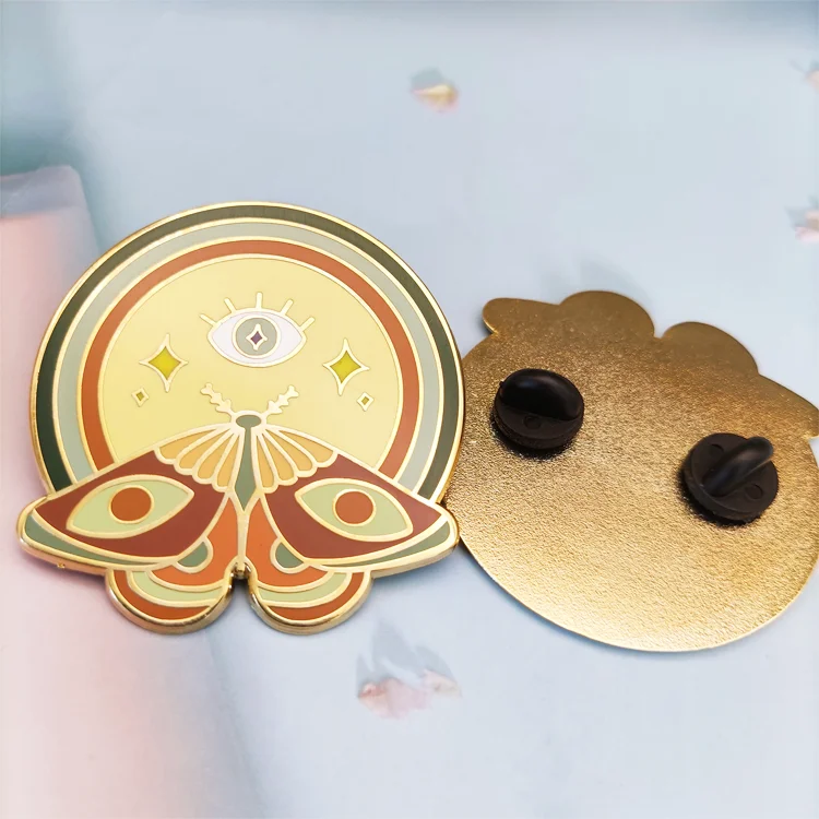 Wholesale no minimum metal pins supplier rose gold plated cute hard enamel pin for girls