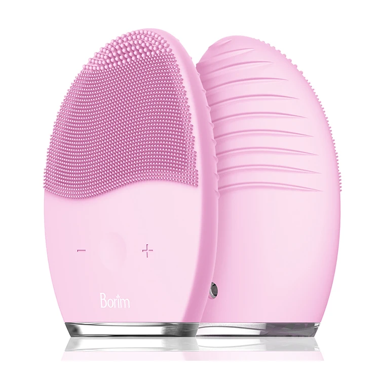 Borim Ipx7 Waterproof Ce Fcc Rohs Mini Portable Silicone Ultrasonic Vibrating Sonic Face Cleanser Brush Electric Facial Massager