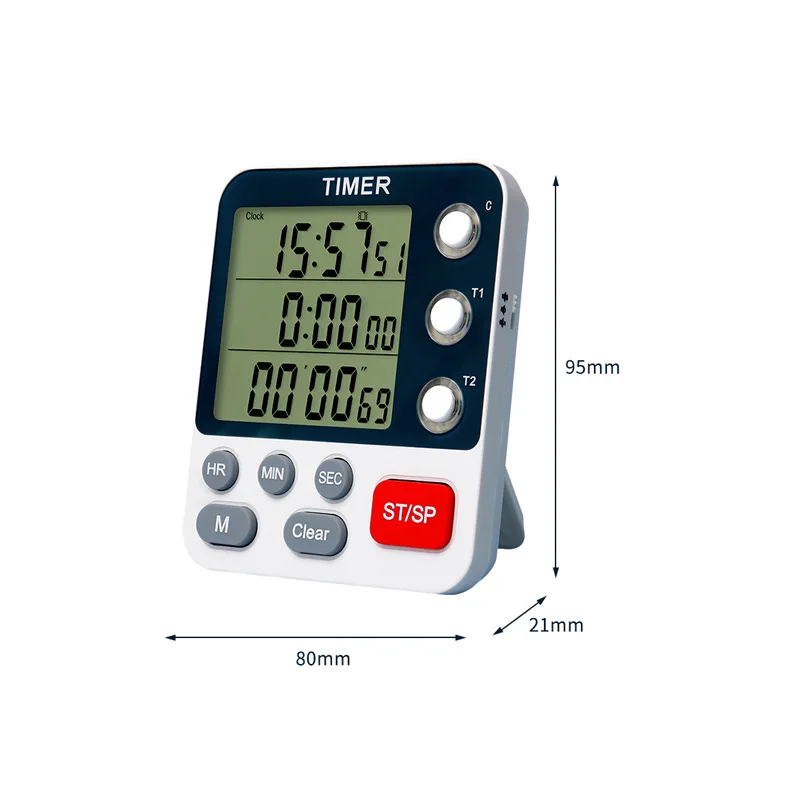 Hot Sale clock alarm clock can mute flash timer double timer same screen time manager