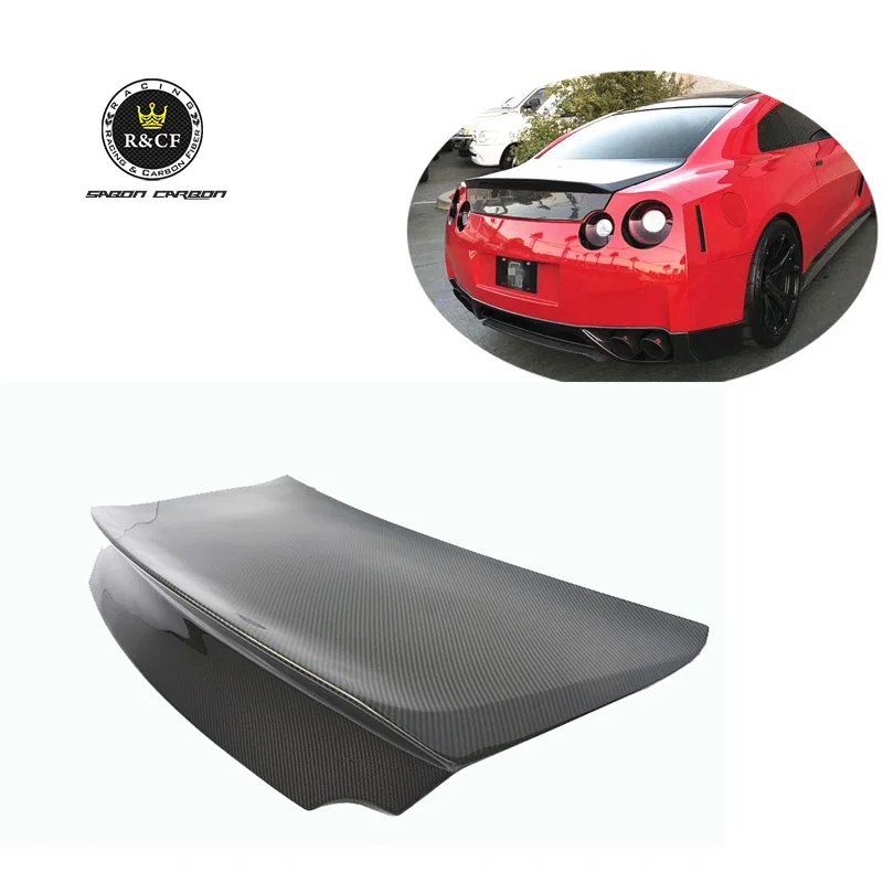 08 17 R Стиль углеродное волокно Утконос багажник для Nissan GTR R35