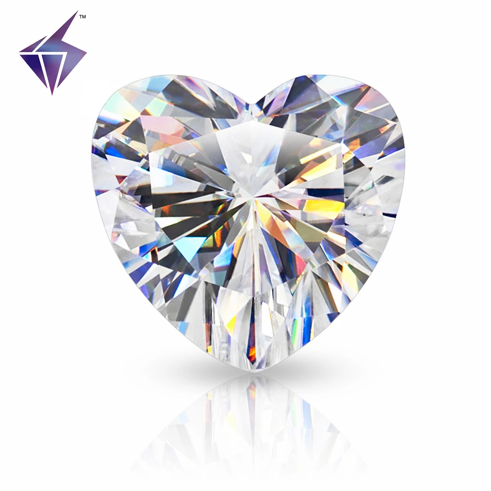 Heart Shape High quality pure D color Moissanite stones