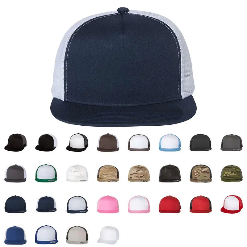 Multiple Colors Solid High Quality Custom Logo 5 Panel Mesh Sports Golf Snapback Caps for Men Fitted Richardson 112 Trucker Hat