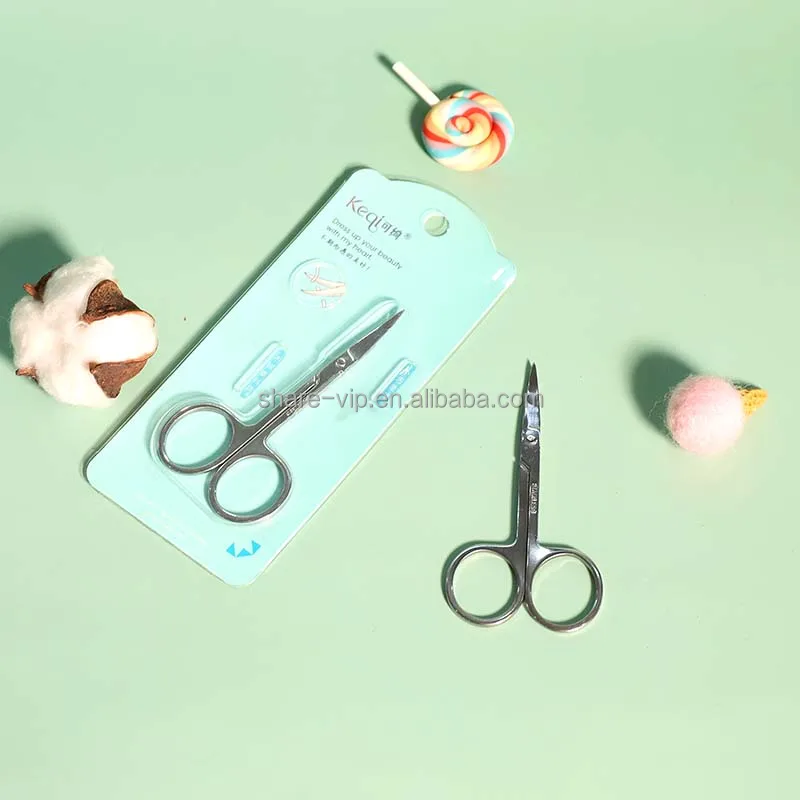 Hot selling new design silver stainless steel makeup tools eyebrow scissor for women