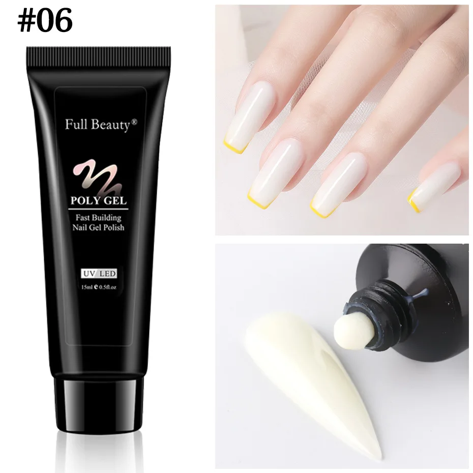 2021 15ml Acrylic Quick Building Extension Poly Nails Gel Nail Polish Pink Hard Jelly Soak off Gel Ideas Gershion