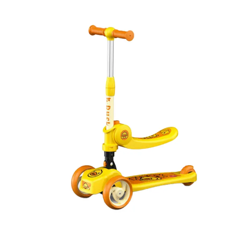 Highest super quality yellow duck 2 in 1 foot scooters for 2 to 6 years baby