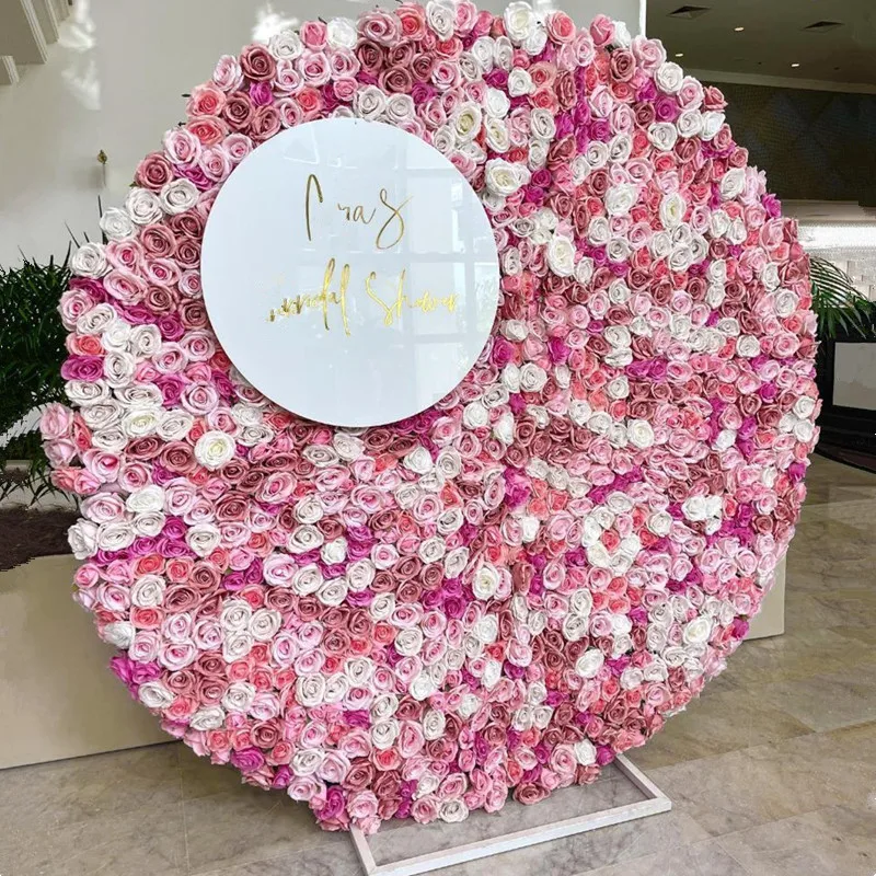 KCFW-200 Hot Sale Artificial Silk Rose Wall Wedding Decoration Artificial Flower Backdrop Event Flower Wall