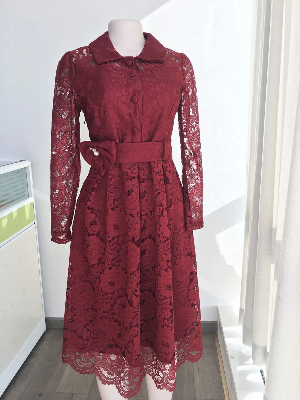 Lace African Turkey Women Fashion Long Sleeve kaftan abaya islamic dress For Ladies Casual Style Wear