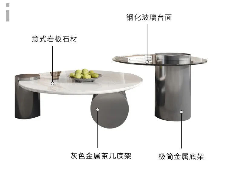 Nordic Italian minimalist living room turkish stainless steel metal glass coffee tables  legs set