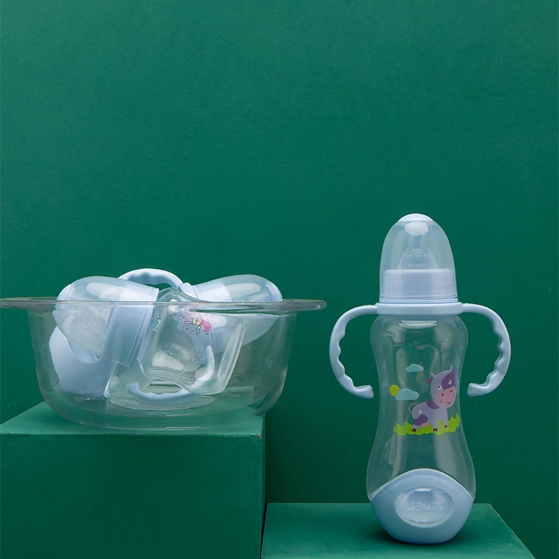 3pcs pp Baby Feeding Bottle Baby 60ml 150ml and 240ml and baby bottle brush and pacifier and cotton swab and powder puff  set