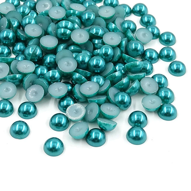 Wholesale 1.5-14mm Sizes Pink Color Flat Back Pearls Rhinestone Applique ABS Half Round Beads Flatback Pearls for Decoration