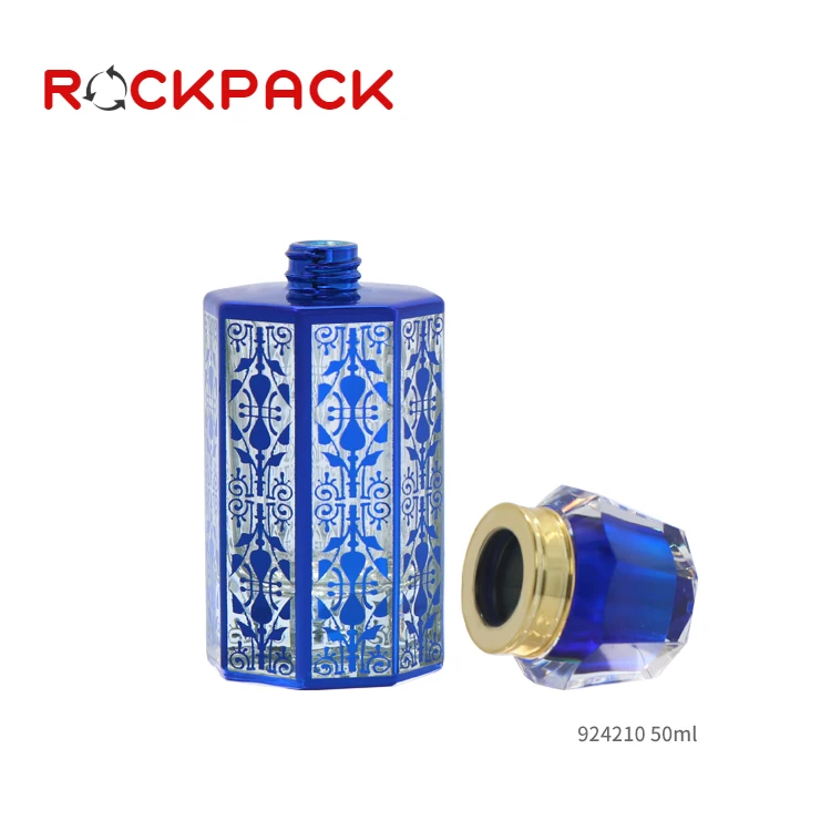New design arabic empty glass spray perfume bottle 50ml for sale