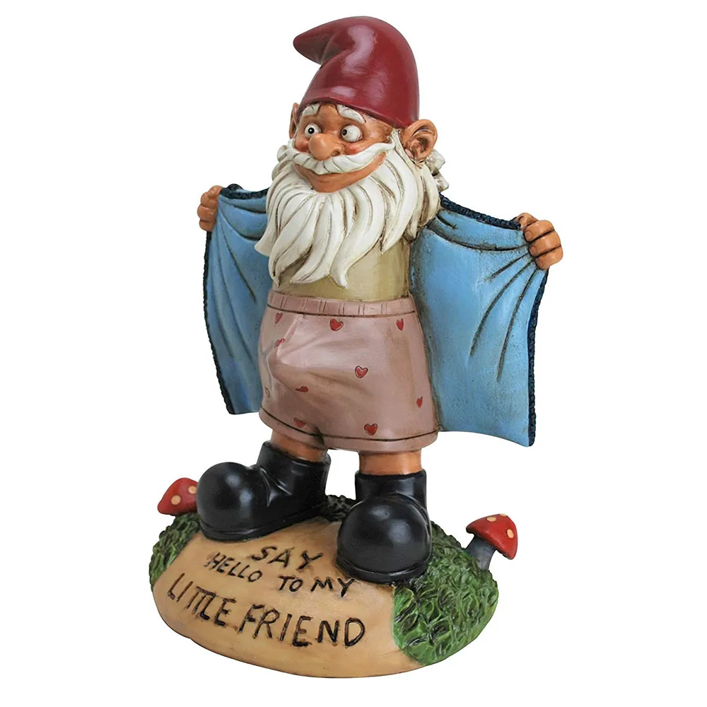 Individuality Garden Little Gnome Pervert Scarface Statue Garden Decor for Dwarf