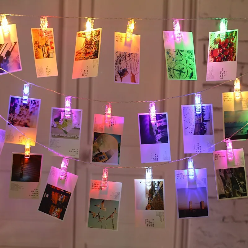 Clip light string led Photo Clip Hanging Pictures Fairy Decorative Home String Lights photo clip