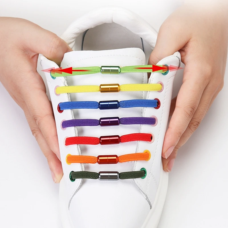 Hot selling adult lazy elastic no tie shoelaces low price elastic shoelaces no tie lazy shoe