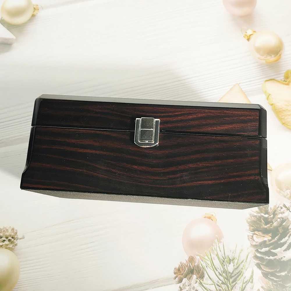 Luxury Wooden Watch Storage Box 3 slots with glass cover watch display collection case