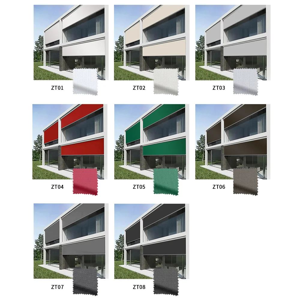 outdoor large PVC automatic sun shade blinds