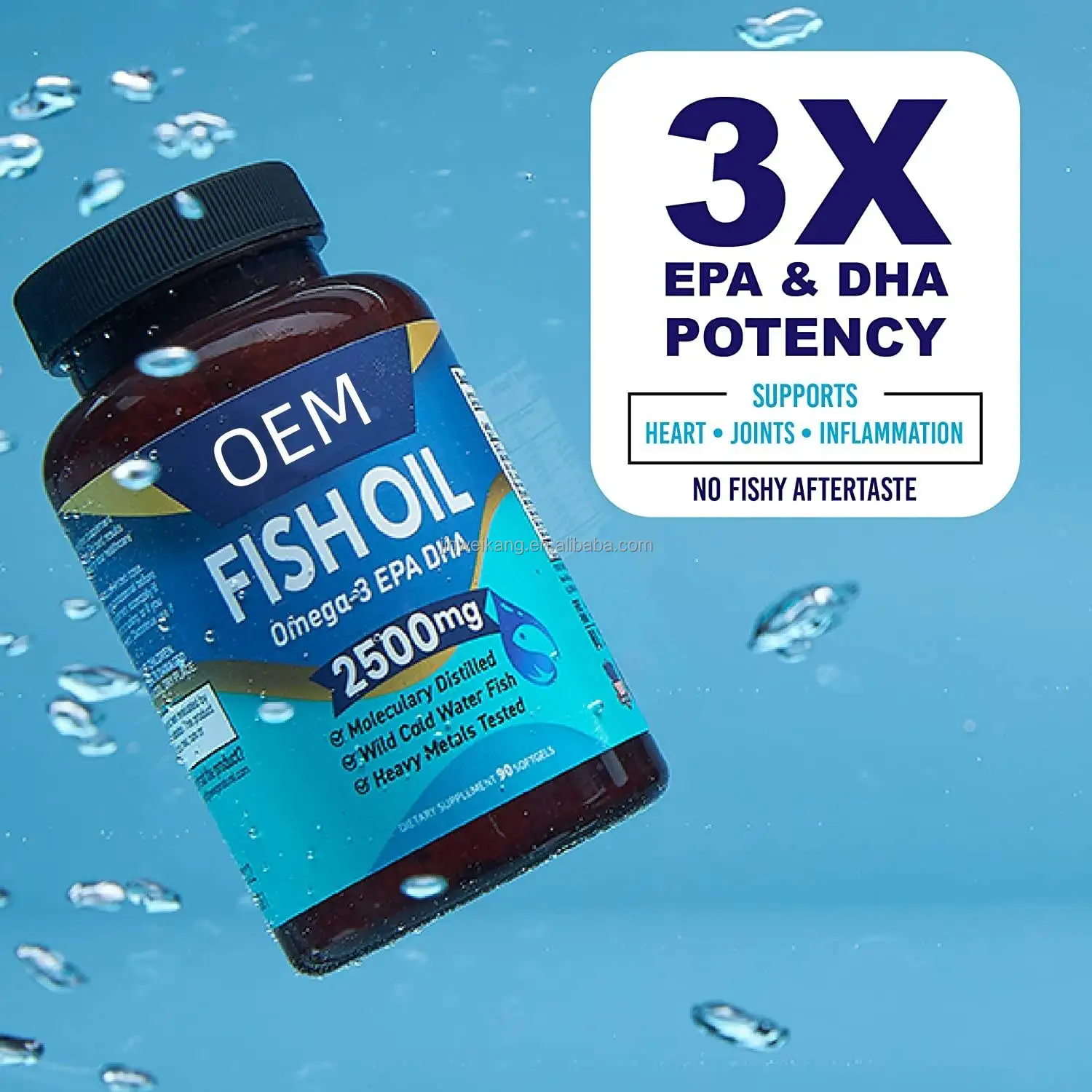 Vitahealthy Custom label hot sale halal fish oil omega 3 EPA DHA Capsule fish oil supplements support heart and joint