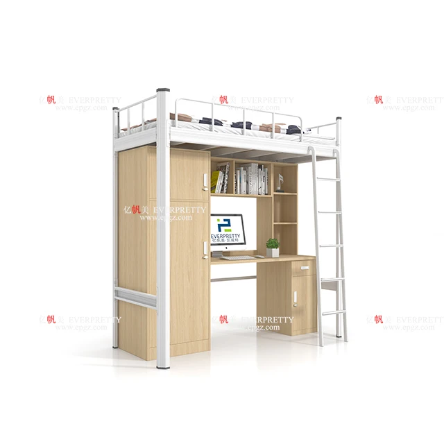 School Dormitory Furniture Single Metal Bunk Bed for adult