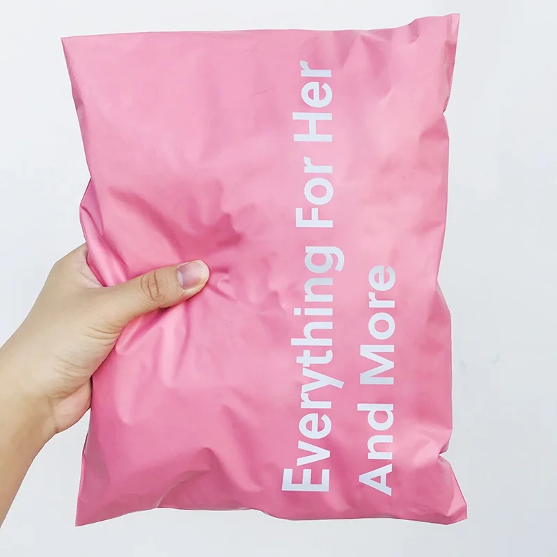 Wholesale Eco High Quality Decorated Custom Private Label Logo Printed Hot Pink Clothing Packaging Plastic Bags Polymailer