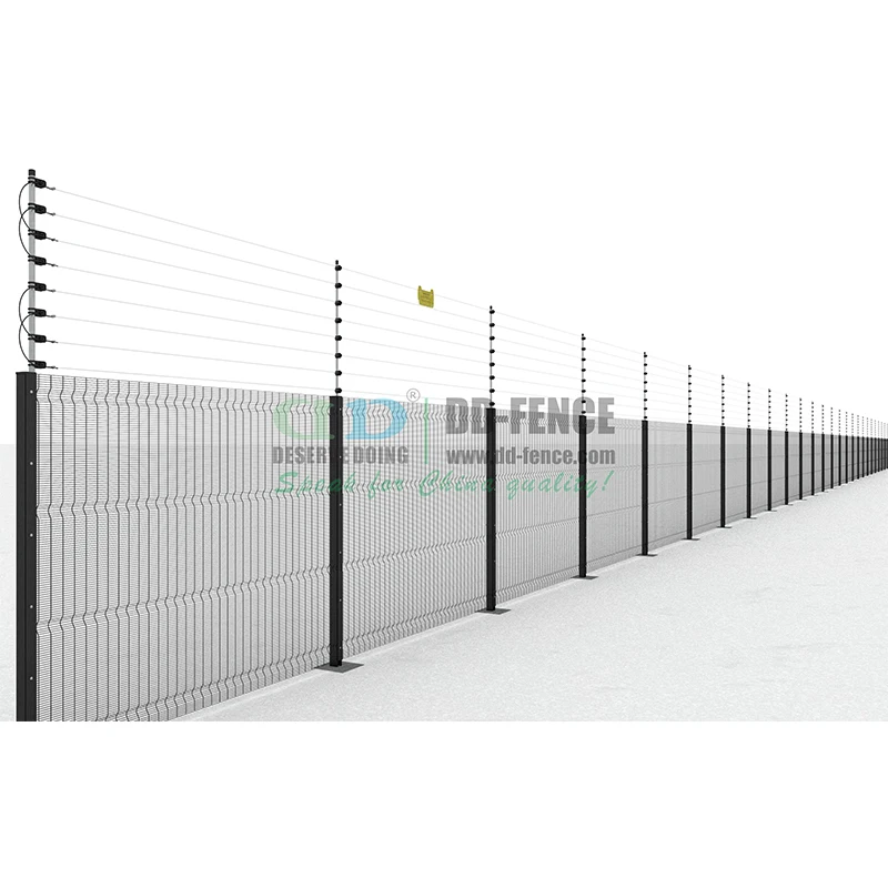 High Voltage Anti Theft Anti Climb Iron Wire Mesh Metal Fence with Electric Fence