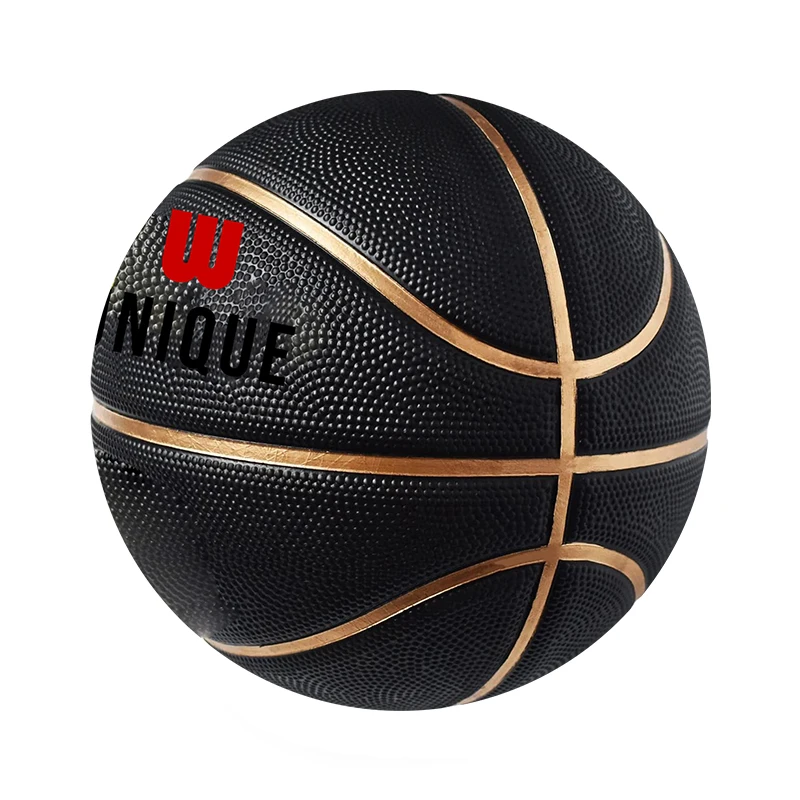 Own Logo Design Cheaper Price Basketball Ball Gold Black Customized Basketball Pu Leather Size 7 Basketball