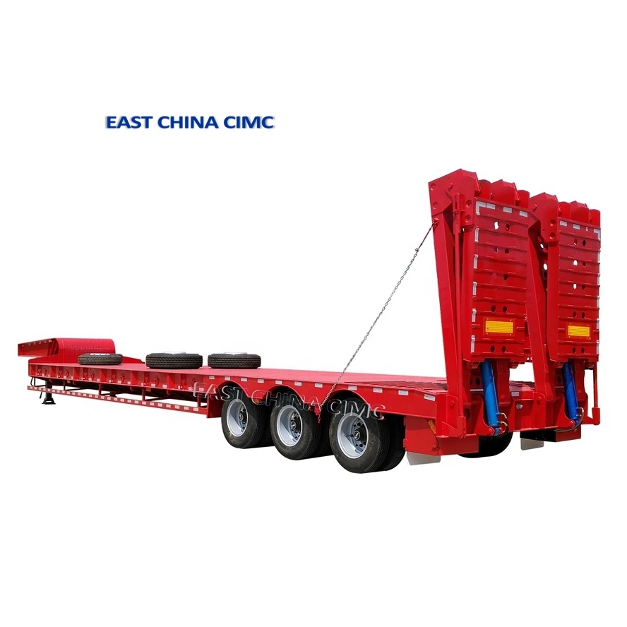 70 Ton Low Bed Trailer Detachable Gooseneck 5 axles low bed trailer 100 ton For Sale