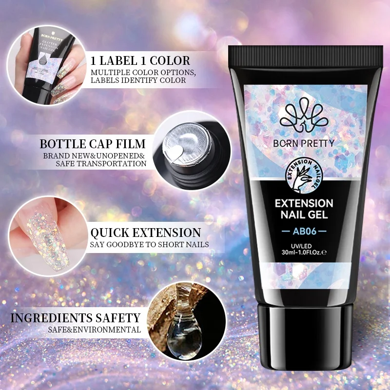 BORN PRETTY OEM Acrylic Extension Solid Builder Nail Gel Private Label Custom Logo No Burn Acryl Poly Gel Nails in Tube