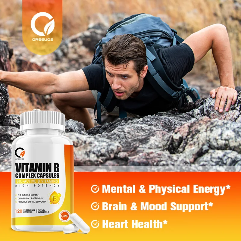 Orgeuos Vitamin B1 B2 B6 B12 Complex Powder Capsules 60pcs Vitamin B Complex Capsule