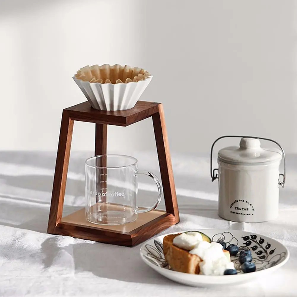 Pour Over Coffee Station Coffee Dripper Stand Wooden Drip Station Pour Over Coffee Maker Stand Filter Holder