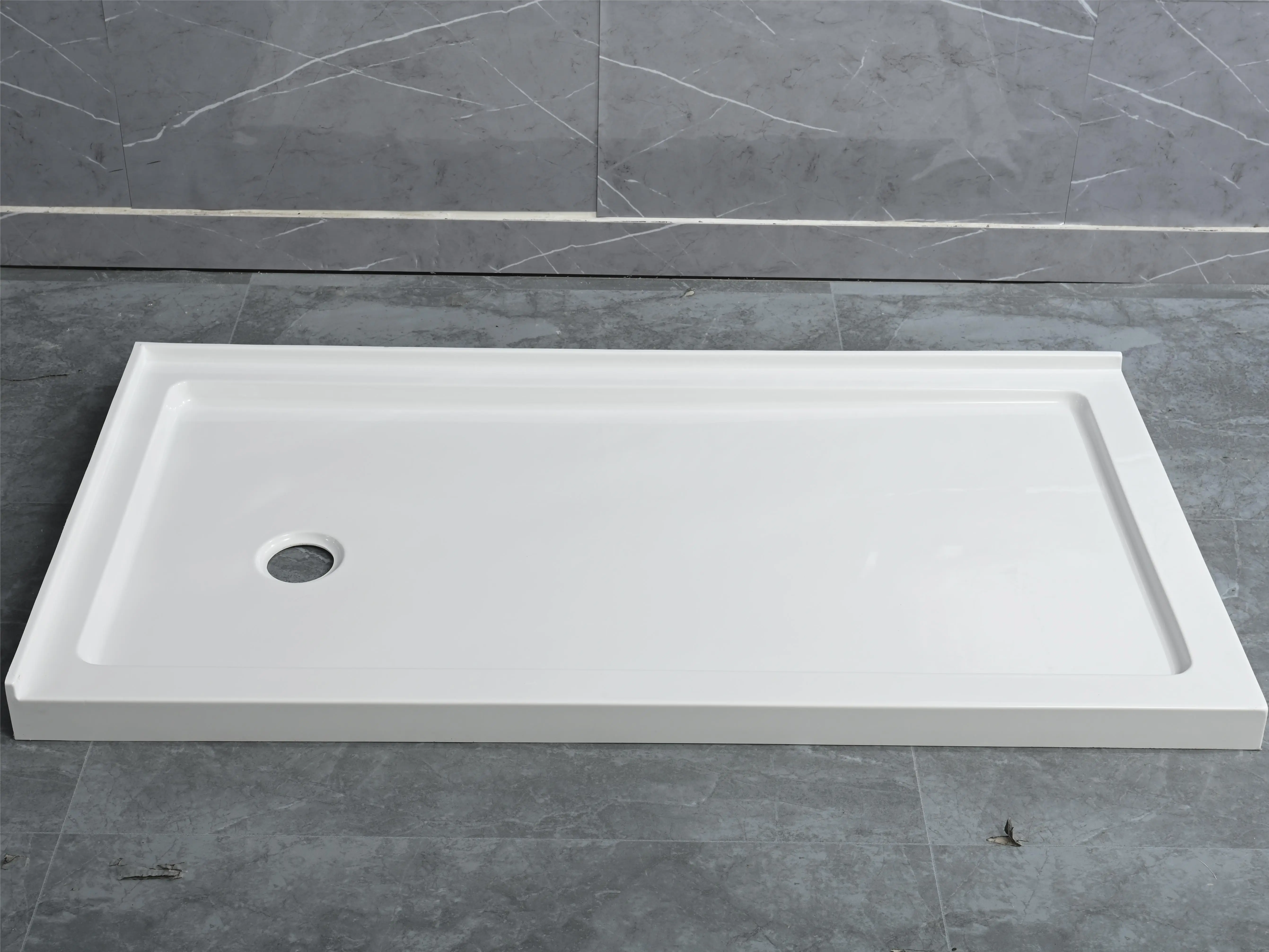 America Market Glossy Shower Base Cheap Price Square Shower Tray with Left Drain